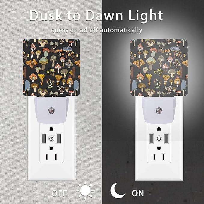 Mushroom Night Light,Night Lights 0.5W Sleep Friendly for Boys Girls Led Night Light Dusk to Dawn Sensor Nightlight for Stairway/Hallway/Kitchen