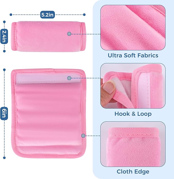 COOLBEBE Piddle Pads Car Seat Protector for Potty Training, 2 Pack Dry Waterproof Car Seat Liner Toilet Training & Strap Covers for Baby Infant, Baby Car Seat Pad Cover for Strollers, Carseat (Pink)