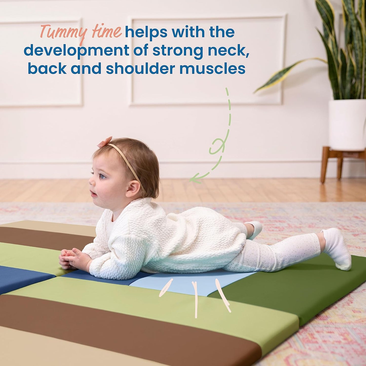 ECR4Kids SoftZone Turning Tiles Activity Mat, Folding Playmat, Earthtone