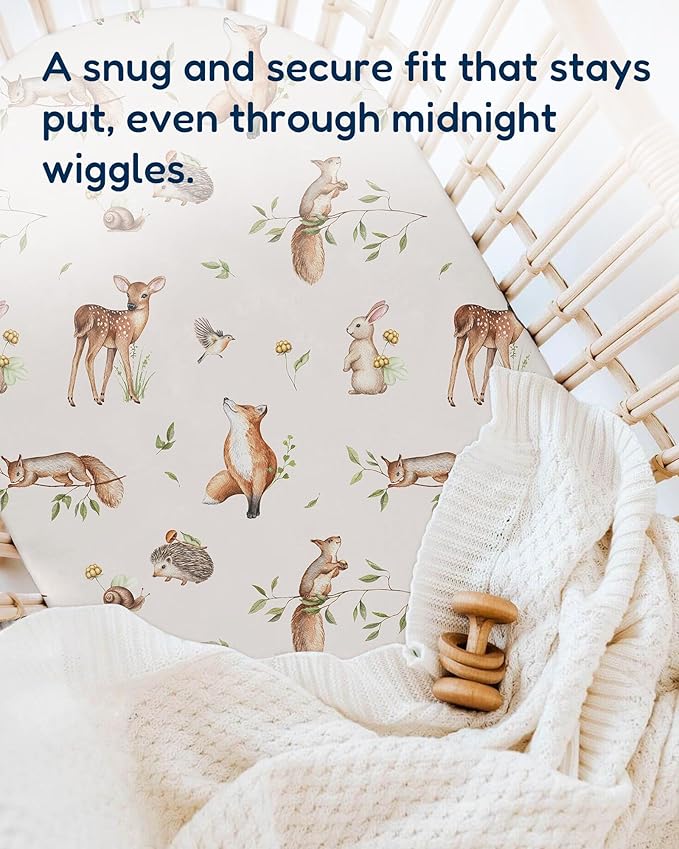 Halo Bassinest Fitted Sheets, Fits Halo BassiNest Sleeper Swivel, Flex, Glide, Premiere & Luxe Series Sleeper and Other 18x30 Bassinet Mattress - Buttery Soft Stretchy Jersey Fabric, 2 Pack