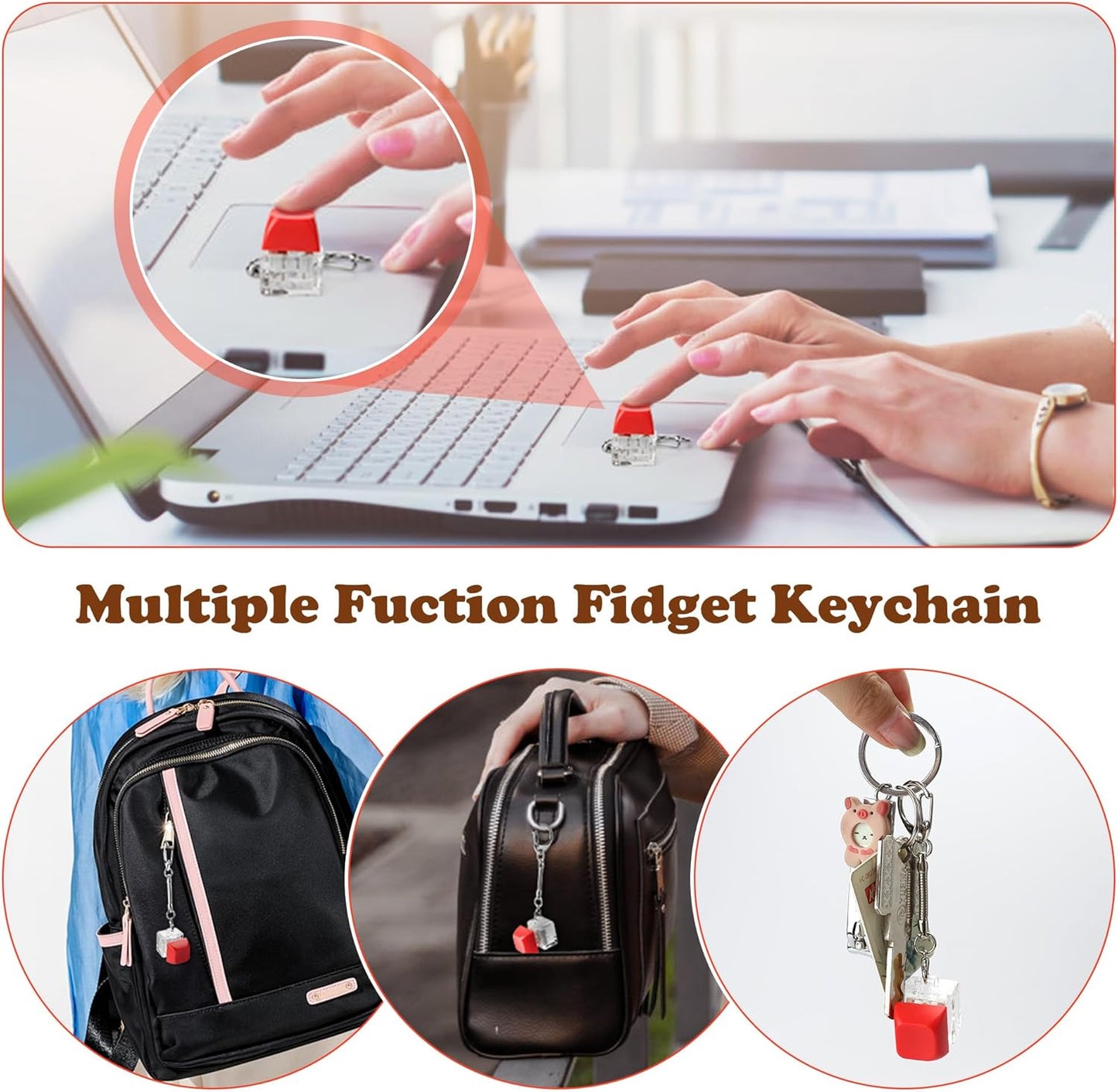 Quite Fidget Toys for Kids, Fidget Toys Adults, Toys for Ages 8-13, Sensory Toys for Kids with Autism, Party Favor Toys for Kids 3-5 (Red)