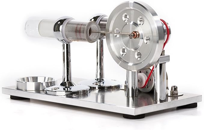 Sunnytech Hot Air Stirling Engine Motor Model Educational Toy Electricity Generator Colorful LED (SC001)