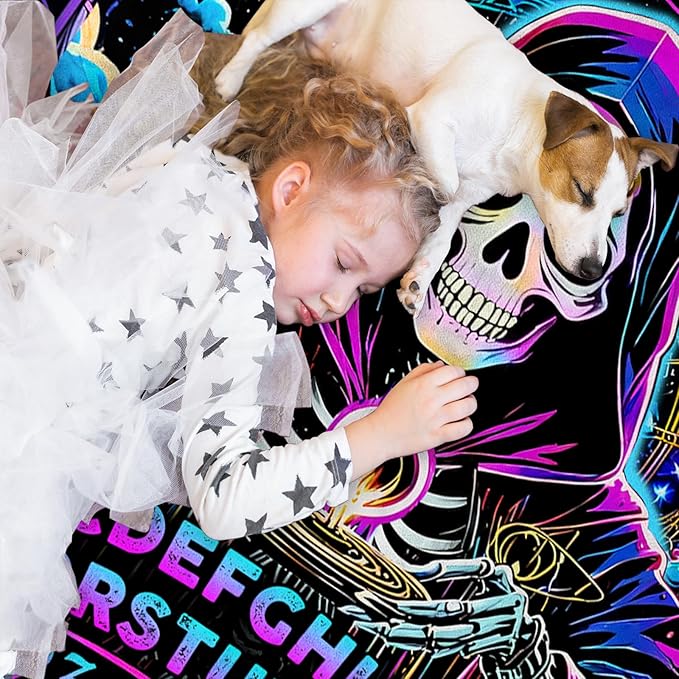 Halloween Skull Blanket Gift, Goth Horror Spooky Blanket Present for Women, Gothic Divination Gifts for Witch, Halloween Christmas Birthday Gifts, Soft Cozy Throw Blankets for Lounging， 50"x60"