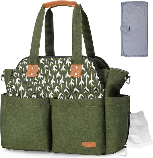 Lekebaby Diaper Bag Tote, Large Diaper Bags Waterproof,Large Mommy Bag Tote Bag Handbag Pink Travel, Black and Beige