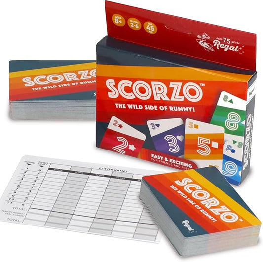 Regal Games - ScorZo - Rummy Card Game - Family Fun Friendly - 2-6 Players Ages 8+