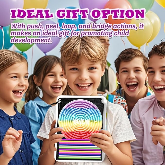 Silicone Sensory Activity Board for Kids - Sensory Toys for Kids with Autism Fidget Toy with Quiet Design, Stress Relief Toy for Classroom & Travel