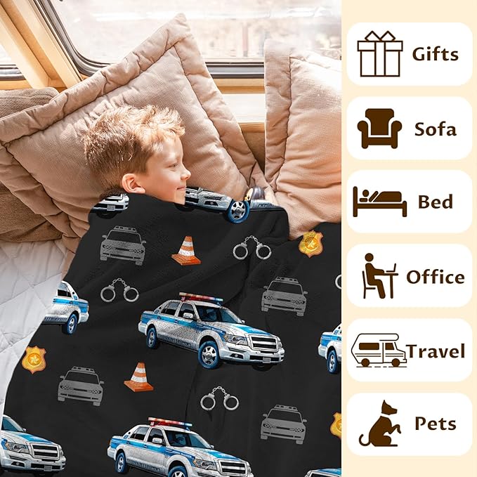 Boys Blanket Cool Car Throw Blankets for Kids Adults, 50x60 Inches Lightweight Sofa Throw for Sofa Couch Bed Office Black Decor Stuff