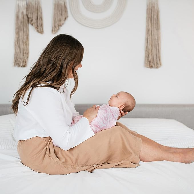 aden + anais Essentials Swaddle Blanket, Muslin Blankets for Girls & Boys, Baby Receiving Swaddles, Newborn Gifts, Infant Shower Items, Toddler Gift, Wearable Swaddling Set, 4 Pack, Damsel