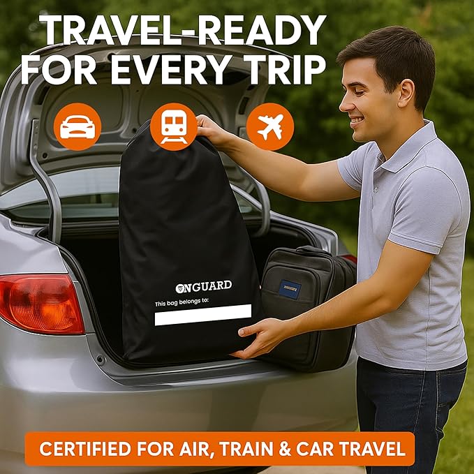 ONGUARD Waterproof Single and Double Stroller Bag for Airplane - Travel Stroller Cover for Air Travel and Storage - Gate Check Bag Backpack- Baby Airplane Essentials - Black