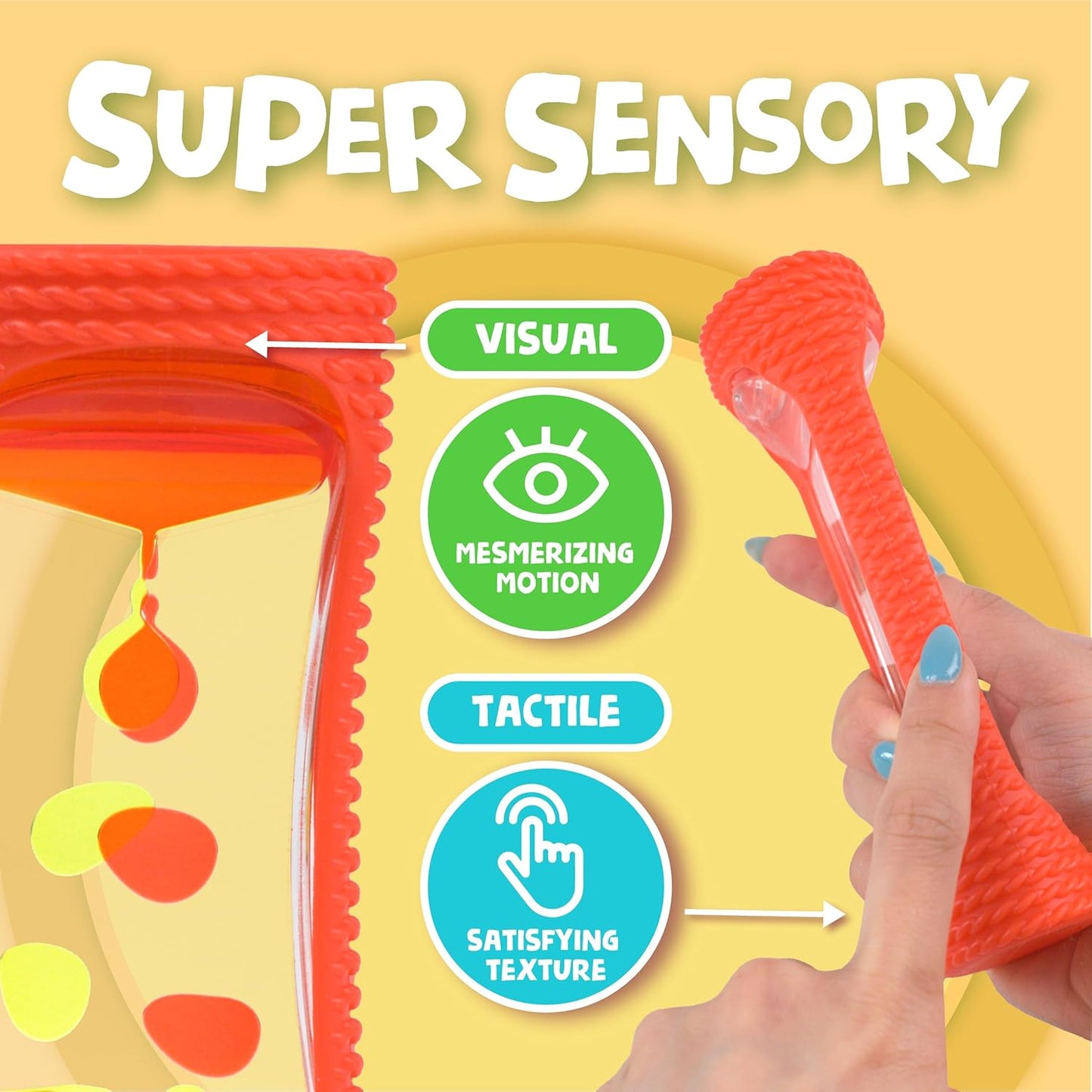 BUNMO Liquid Motion Bubbler with Sensory Texture - Liquid Timer - Bubble Timer - Liquid Motion Sensory Toys for Autism, Calming & Sensory Exploration - Kid Sensory Bottles Tubes - Small Red