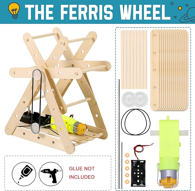 Sntieecr 6 Set DC Motor Kit, 159PCS STEM Mini Electric Motor Kit for DIY Science Projects, Science Experiment Educational Learning Kit for Kids Ages 8+