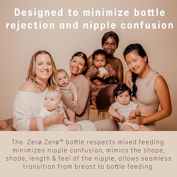 Suavinex Zero Zero Anti Colic Baby Bottle, No 1 Spanish Baby Bottle Brand, Minimizes Bottle Rejection & Nipple Confusion, Perfect for Combo Feeding, 2pk, 9oz/270mL, Light Tone, Medium Flow Nipple