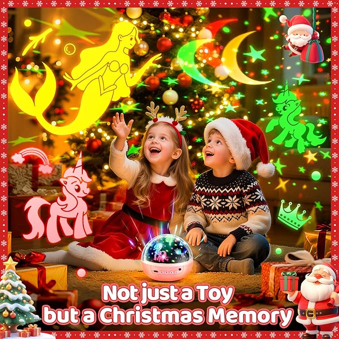Girl Toys Age 1-10 Years Old, 【3 Film & 93 Colors】Princess Toys Mermaid Toys Unicorn Toys for Girls Age 4-6 Night Light for Kids Projector, Remote Control Little Girls Toys, Girl Gifts Toys for 3-8