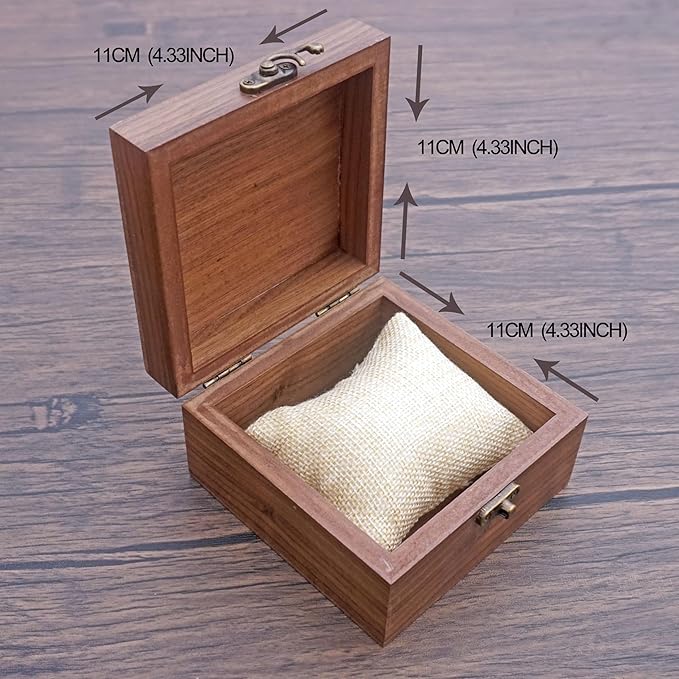 Walnut Color Watch Box Jewelry Box, Handcrafted for Keepsakes, Father's Day, Mother's Day, Anniversaries, Christmas, Valentine's Day Box (Watch Box-11 * 11cm)