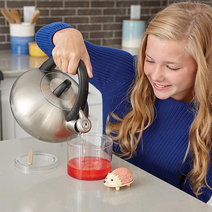 MindWare Crystal Growing Kits: Hedgehogs Warm Colors Set of 2 – Cute DIY Crystal Growing Kits for Kids & Teens – Mini Science Experiment – Crystals Grow in 24 Hours