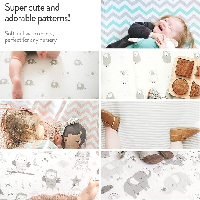 Bassinet Fitted Sheet Compatible with MiClassic Bassinet – Fits 20 x 35 Bedside Sleeper Mattress Perfectly – No-Bunching – Snuggly Soft Breathable Jersey Cotton