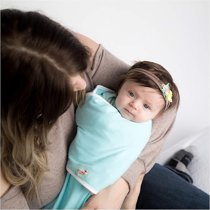 Newborn Bamboo Rayon Swaddle Wraps | Baby Receiving Blankets 3 pk: Wrap & 2 Muslin Square Blankets - Light Blue & Grey Chevron Stripes & Stars