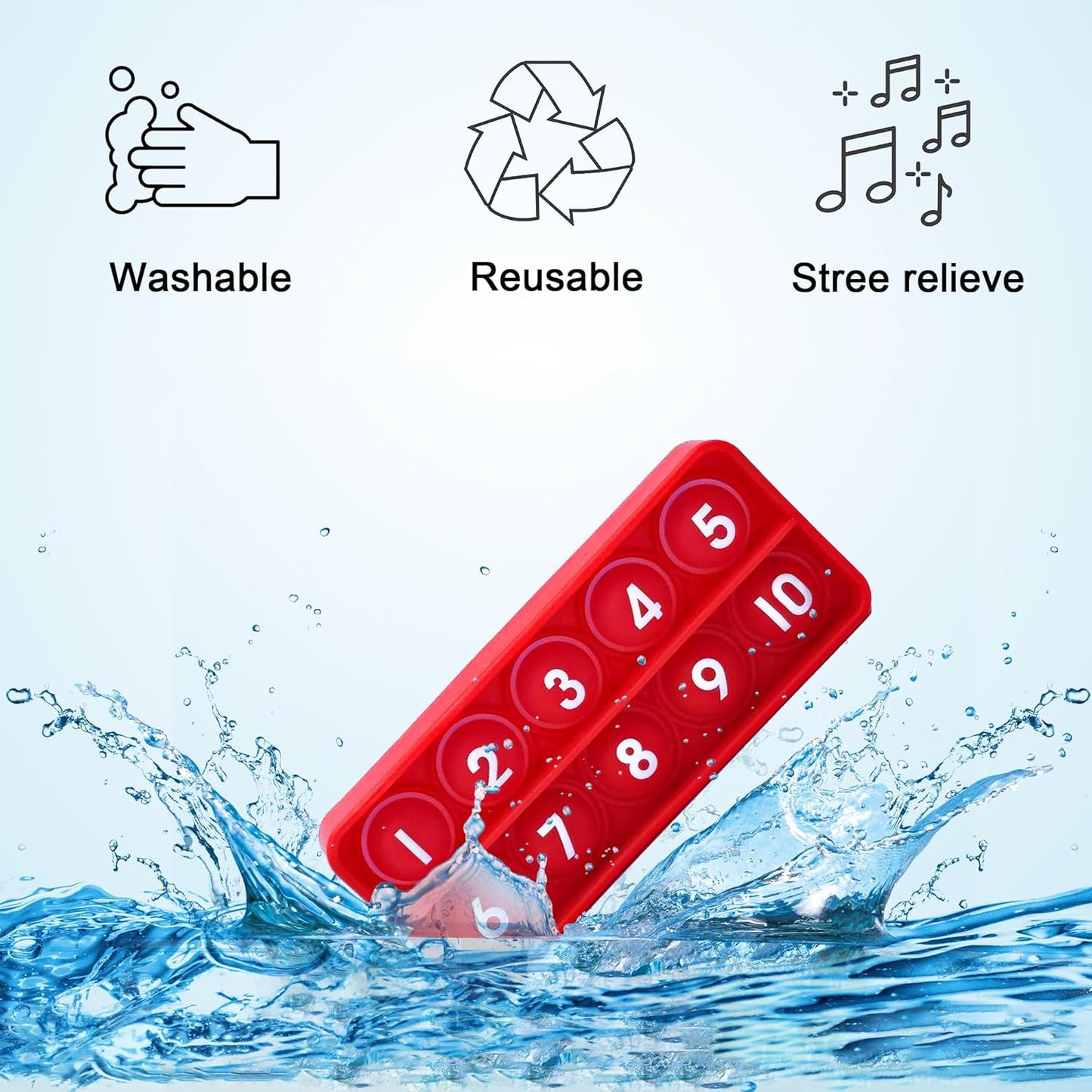 Ten Frame Pop Math Manipulatives - Set of 6 Silicone Fidget Toys for Kindergarten Classrooms - Engaging Educational Counting & Addition Toys for Kids 3 4 5 Years Old