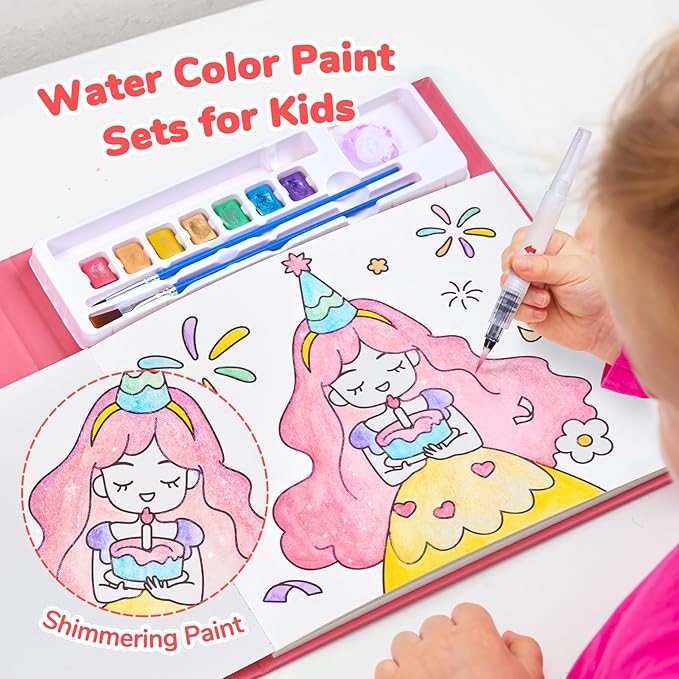 JoyCat Paint with Water Coloring Books for Toddlers, Watercolor Painting Sets for Kids Ages 3-5 4-8, Arts and Crafts Drawing Activities Toy Birthday Gift for Boys Girls (Party)