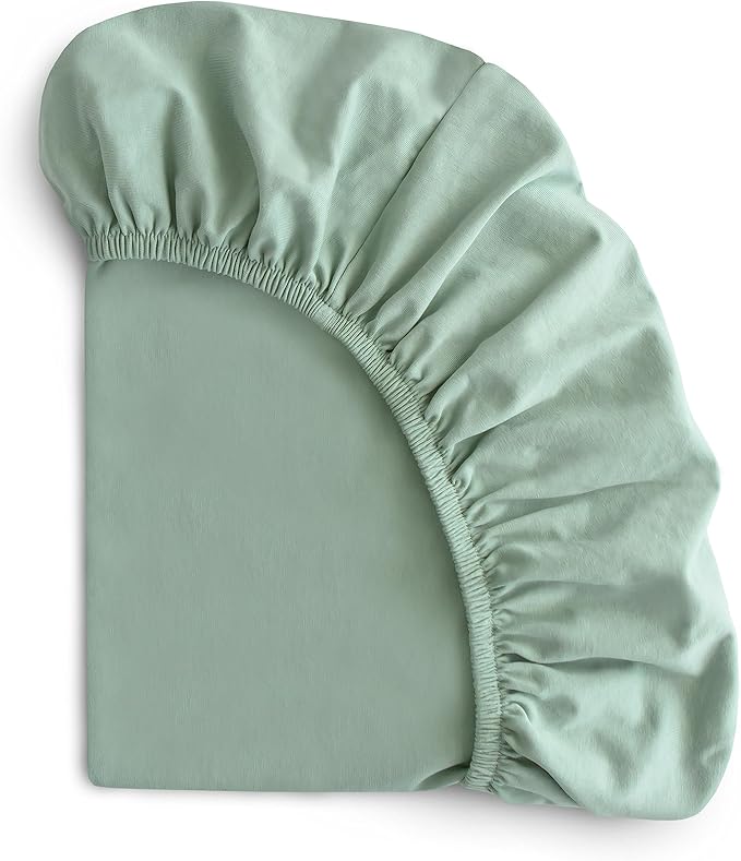 mushie Stretchy & Soft Bassinet Crib Sheet | Fitted 16" x 30" (Roman Green)