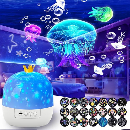 21 Sets of Films Ocean Night Light Projector, Kids Projector for Bedroom, Stars Projector for Ceiling, 360 Degree Rotation Kids Night Light for Decorating Party,Birthdays,Christmas Gifts