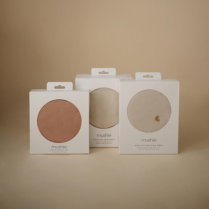 mushie Stretchy & Soft Bassinet Crib Sheet | Fitted 16" x 30" (Blush)