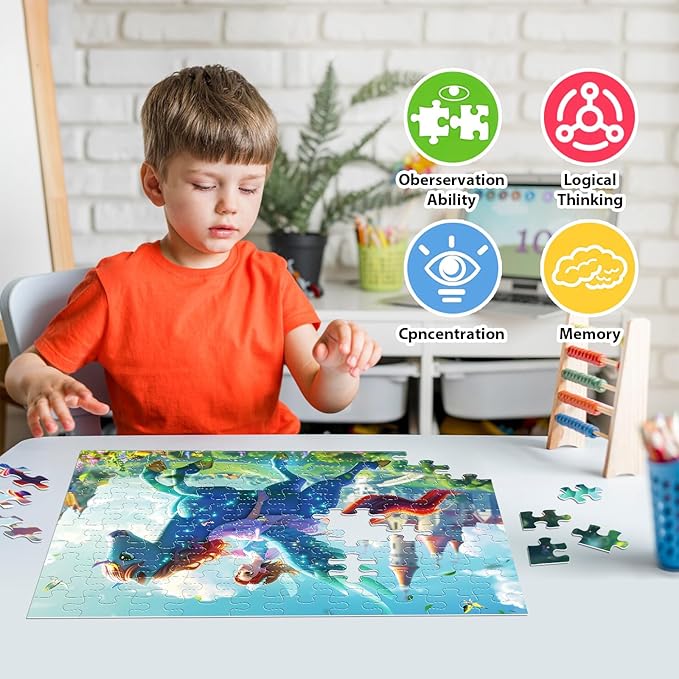 100 Piece Puzzles for Kids Ages 4-6 6-8 8-10 Princess Puzzle for Girls Large Piece Jigsaw Puzzles Kids Educational Gifts Children Learning Toys Cartoon