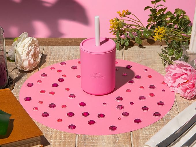 Avanchy Silicone Training Sippy Cup with Straw Lid – For Babies 6+ Months to Toddlers 1 Year Old – 8 oz Infant Water Cup for Baby Led Weaning, Gray