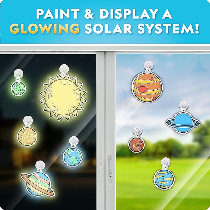 National Geographic Mega Space Activity Kit - Glow in The Dark Science Craft Kit for Kids with 100+ Pieces, Launch a Rocket, Create Glowing Constellations, Paint a Solar System & More