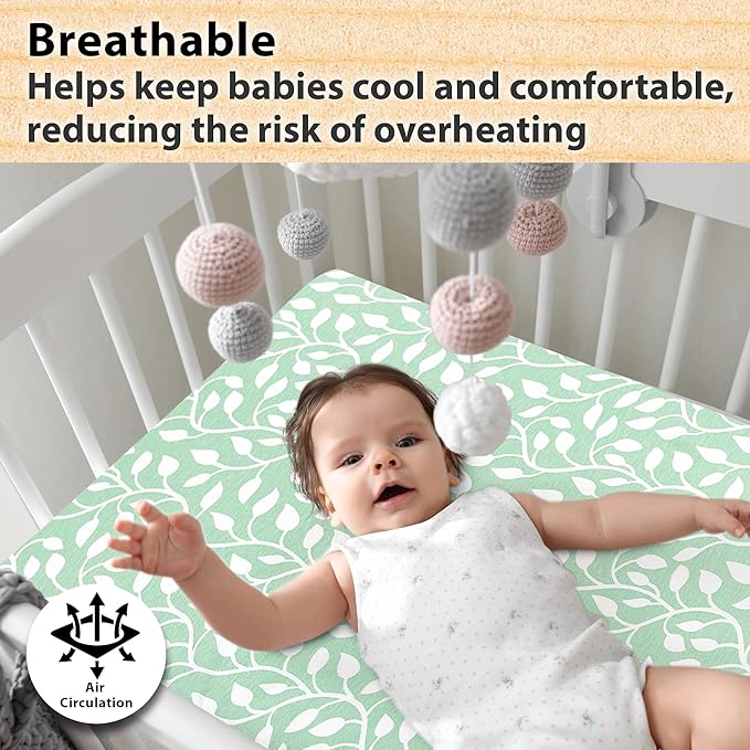 3-Pack Bedside Sleeper Bassinet Sheets | GOTS Certified Organic Jersey Cotton, Ultra Soft & Breathable | 33x20x4” Fitted Sheets for Baby Bassinet Mattress | Universal Fit for 17–21” x 29–33” Pads