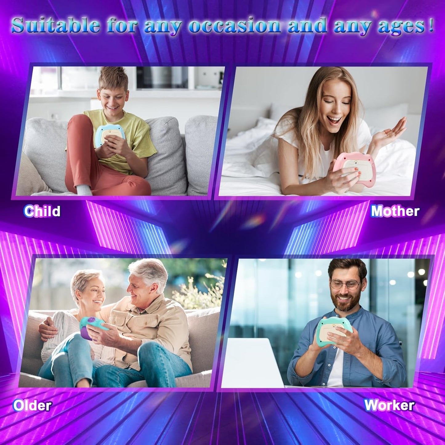 Fast Push Machine Light Up Fidget Toys for Kids Adults, Handheld Game for Kids 3-12, Quick Push Bubble Stress Toy, Sensory Toys Travel Games, Xmas Birthday Gifts for Boys Girls (Green)