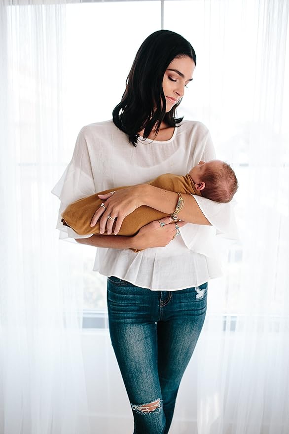 Copper Pearl Baby Swaddle Blanket - Premium Knit Baby Blanket, Large Soft Stretchy Receiving Blankets for Baby Boy and Girl, Swaddles for Newborn, Infant, and Toddler (Camel)