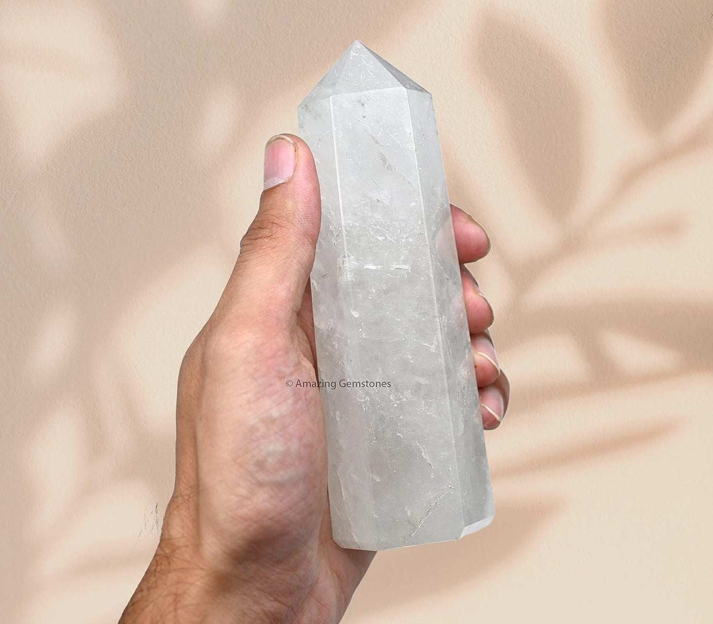Amazing Gemstone Large Clear Quartz Crystal Towers ~ Natural Healing Crystal Point Obelisk for Reiki Healing and Crystal Grid (5.5 to 6 INCH)
