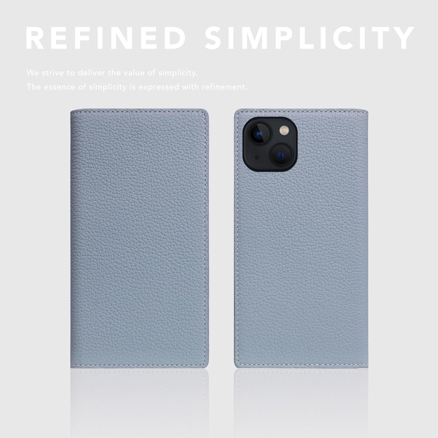 D8 Full Grain Leather Wallet Case for iPhone 15 Plus - [2-in-1] Handcrafted Detachable Diary Style with Magnetic MagSafe Back Cover, Gift Box Included (Powder Blue)