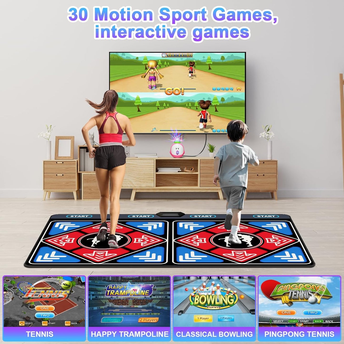 Dance Mat for Kids and Adults,Double Dance Mats with Camera,Electronic Dance Pad for TV, Dancing mat for Exercise,Plug& Play Game for Kids,Gifts for Girls Boys Ages 3+