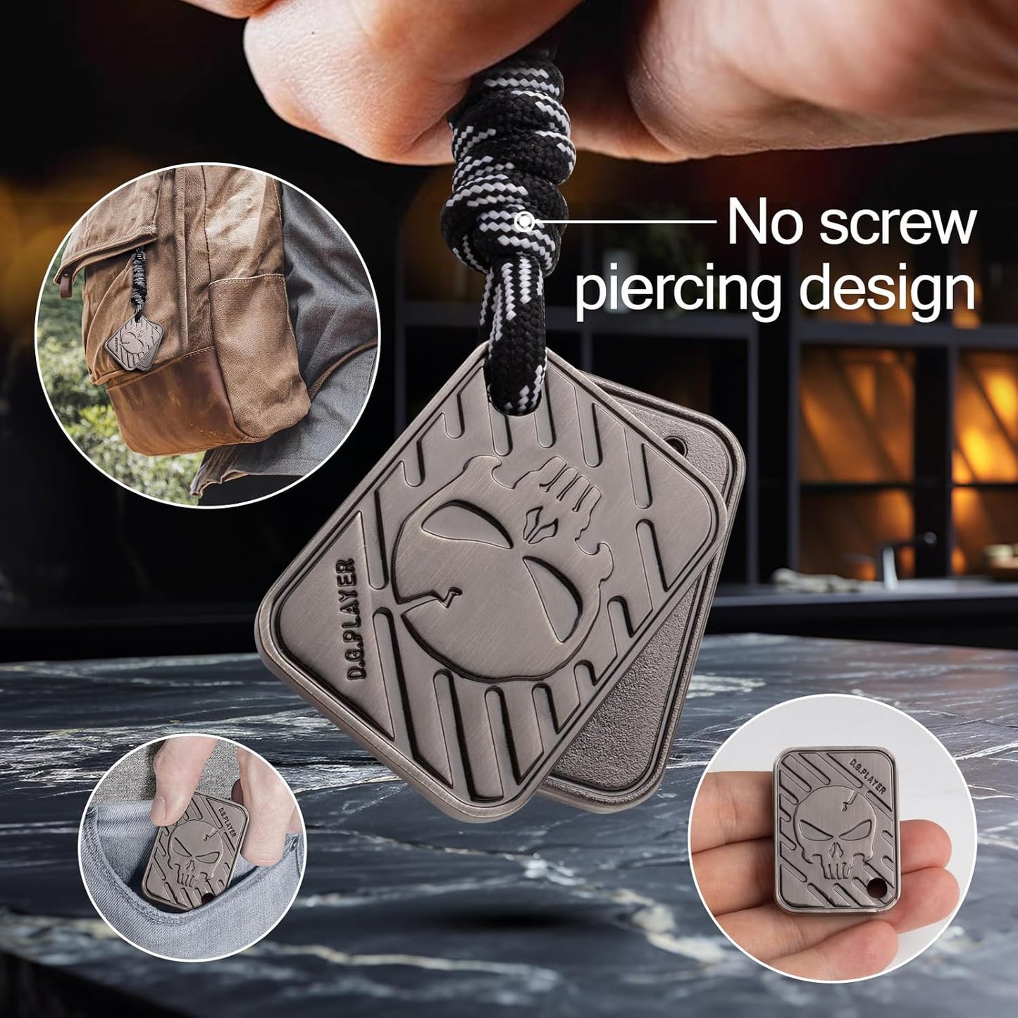 Fidget Toys Adults - Pendants Magnetic Metal EDC Toys for ADHD, Relieve Stress, Tension, Anxiety - Improve Focus - Find Inspiration, Backpack, Purse Hanging Decoration(Grey)