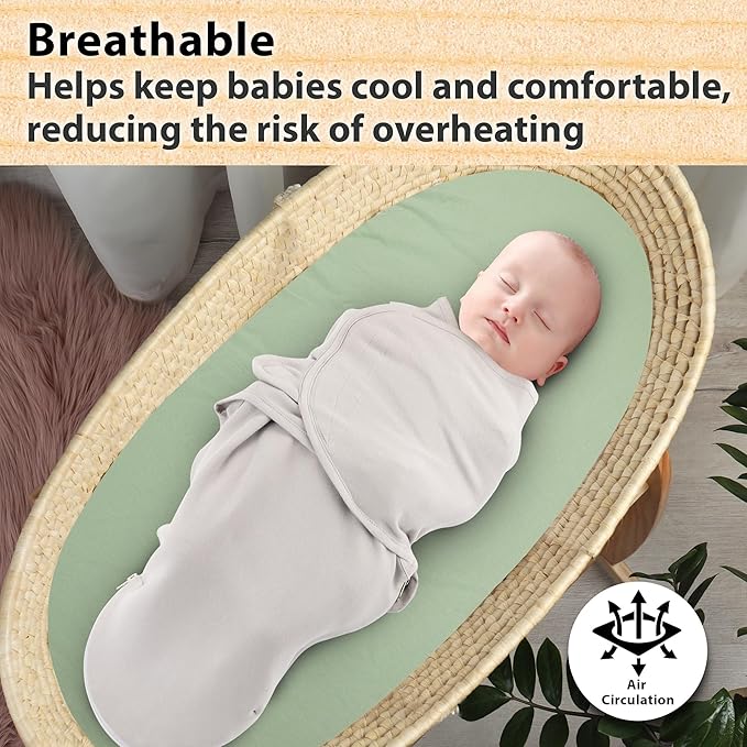 3-Pack Organic Fitted Bassinet Sheets, Compatible with Halo, Snoo, Graco, Dream On Me, Delta, and Other Standard Size Bassinets - Fits Oval, Hourglass, & Rectangle Shapes (Size 32 x 16 x 4 Inches)