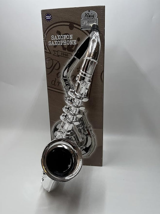 My First Toy Saxafone for Kids in Silver Finish with Standard Keys is a Great Learning Kid Toy Instrument and Teaching Tool for Children Ages 3+ BPA Free.