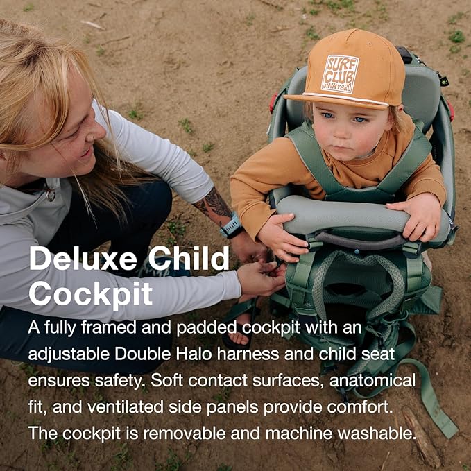 Osprey Poco Premium Child Carrier Backpack - Deluxe Kid Carrier for Hiking with Built-in Sunshade, Removable Daypack, and Adjustable Fit - Premium Comfort for Parent and Child