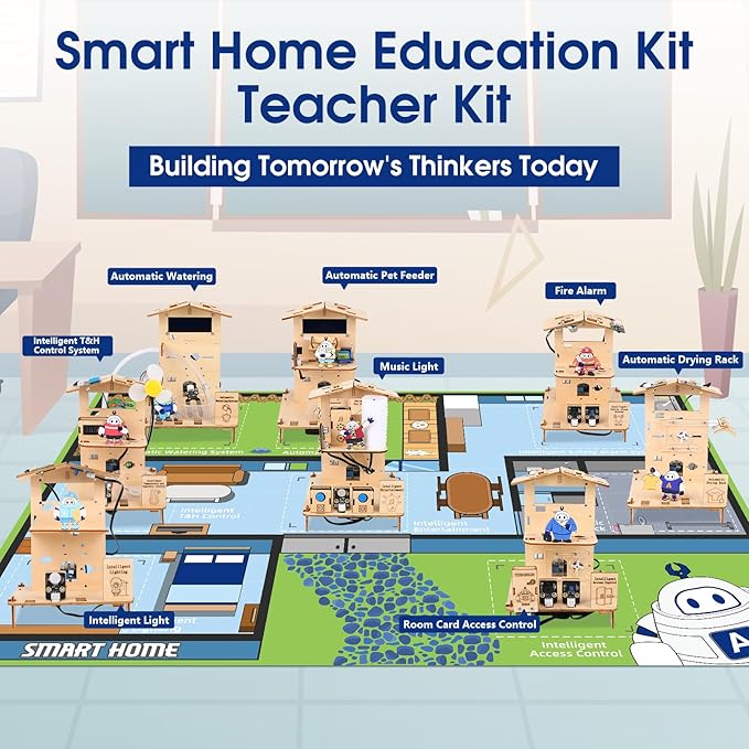 ACEBOTT 8-Piece Set ESP32 STEM Smart Home Education Kit Compatible with Arduino, STEM Robotics Science Kits for Kids Age 12+, Engineering Projects STEAM Activities Gifts 12+ Year Old Boys Crafts
