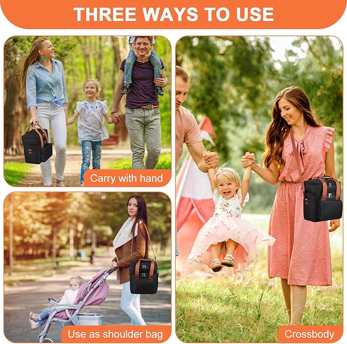 Accmor Breastmilk Cooler Bag with Ice Pack, Fits 6 Baby Bottles Up to 9 Ounce Insulated Baby Bottle Tote Bags, Waterproof Breastmilk Cooler Bags for Nursing Working Mom Daycare