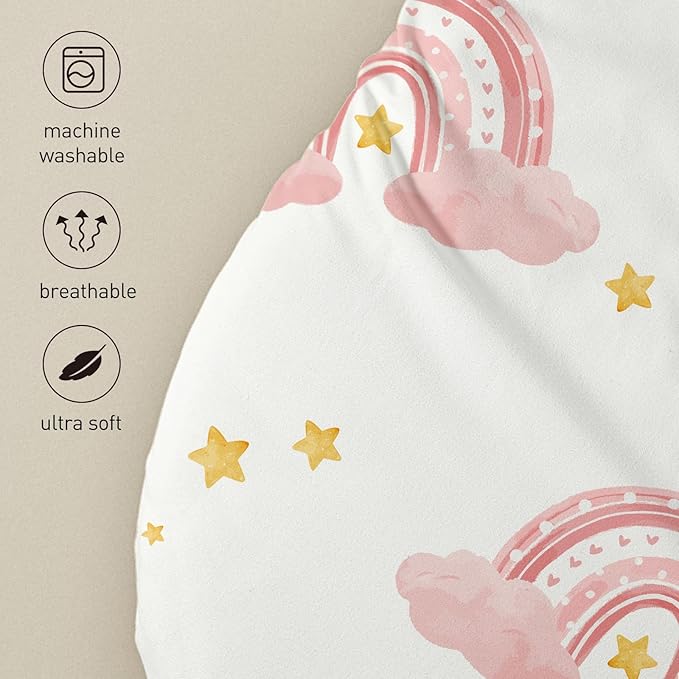 Soarwg Kids Bassinet Sheets 4 Pack, Bassinet Sheets for Baby Boy and Girl, Bassinet Sheet Neutral, Fit for Rectangle, Round, Oval, Hourglass Mattress, Flexible for Different Bassinet Pad/Mattress