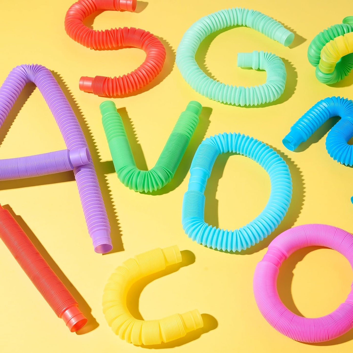 JOYIN 18 Pack Pop Tubes Sensory Toys (Large), Fidget Tubes Party Favors - 9 Colors, Connectable and Extendable for Stress Relief - Perfect for Party, Classroom Exchange, School Reward