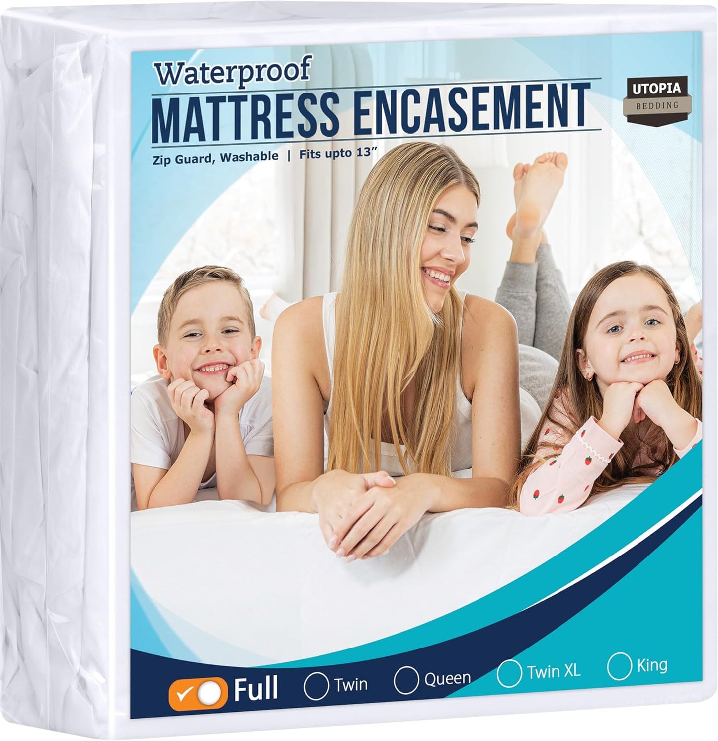 Utopia Bedding Zippered Mattress Encasement Full, 100% Waterproof Bed Bug and Dust Mite Proof Mattress Protector, Absorbent Six-Sided Mattress Cover