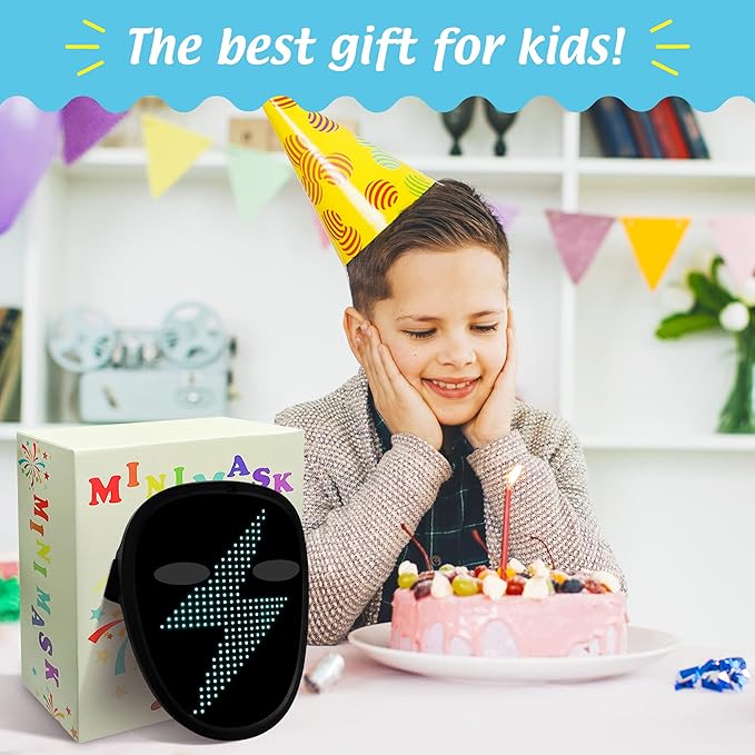 Depointer Life Led Mask with Gesture Sensing,Unisex LED Lighted Face Transforming Mask for Costume Cosplay Party Masquerade