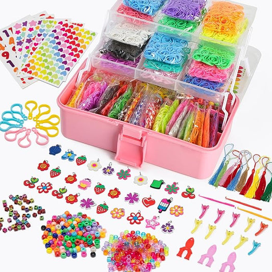 XKDOUS 10600+ Rubber Band Bracelet Kit, 36 Colors Bracelet Making Kit for Art and Craft, Rubberband Bracelets kit for Kids Ages 6+