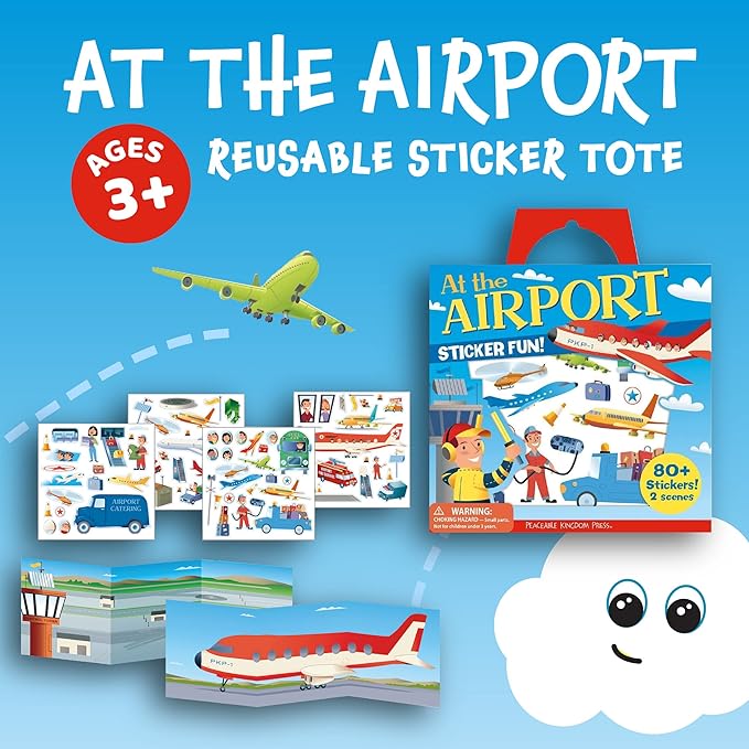 Peaceable Kingdom Sticker Fun! At the Airport Reusable Sticker Tote