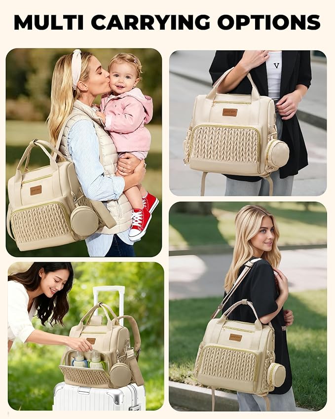 Backpack Diaper Bag,Stylish Waterproof Baby Diaper Bags with Changing Pad,Insulated Pockets,Multi-Function Travel Diaper Backpacks, Baby Registry Search,Khakii