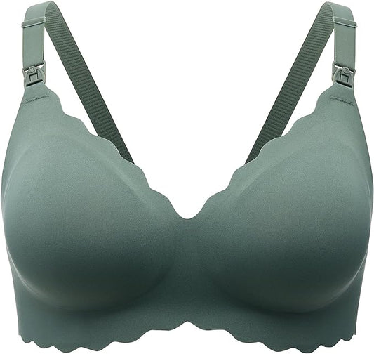 Momcozy Nursing Bras for Breastfeeding, Seamless Pregnancy Maternity Bra Wireless Classic Jelly Strip Support Nursing Bra