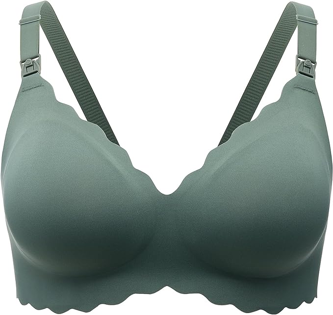 Momcozy Nursing Bras for Breastfeeding, Seamless Pregnancy Maternity Bra Wireless Classic Jelly Strip Support Nursing Bra